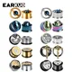 EARKUO-Piercing d'oreille en acier inoxydable pour hommes et femmes bouchons de tunnels d'oreille