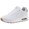 Sneaker SKECHERS "UNO GOLDEN AIR", Damen, Gr. 41, weiß, Lederimitat, kontrastfarbene Details, sportlich, Schuhe Sneaker, Freizeitschuh, Halbschuh, Schnürschuh mit Metallic-Einsatz