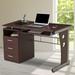 Mobili Computer Desk with Ample Storage for Office, Study, Bedroom, Chocolate