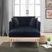 Vintage Tufted Chaise Lounge Velvet Padded Seat Accent Chair Living Room Arm Chairs with Chair & Ottoman Sets and Metal Legs