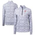 Women's Cutter & Buck Charcoal San Francisco Giants Traverse Camo Print Stretch Quarter-Zip Pullover Top