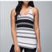 Lululemon Athletica Tops | Lululemon Cool Striped Racerback Tank Top | Color: Black/White | Size: 4