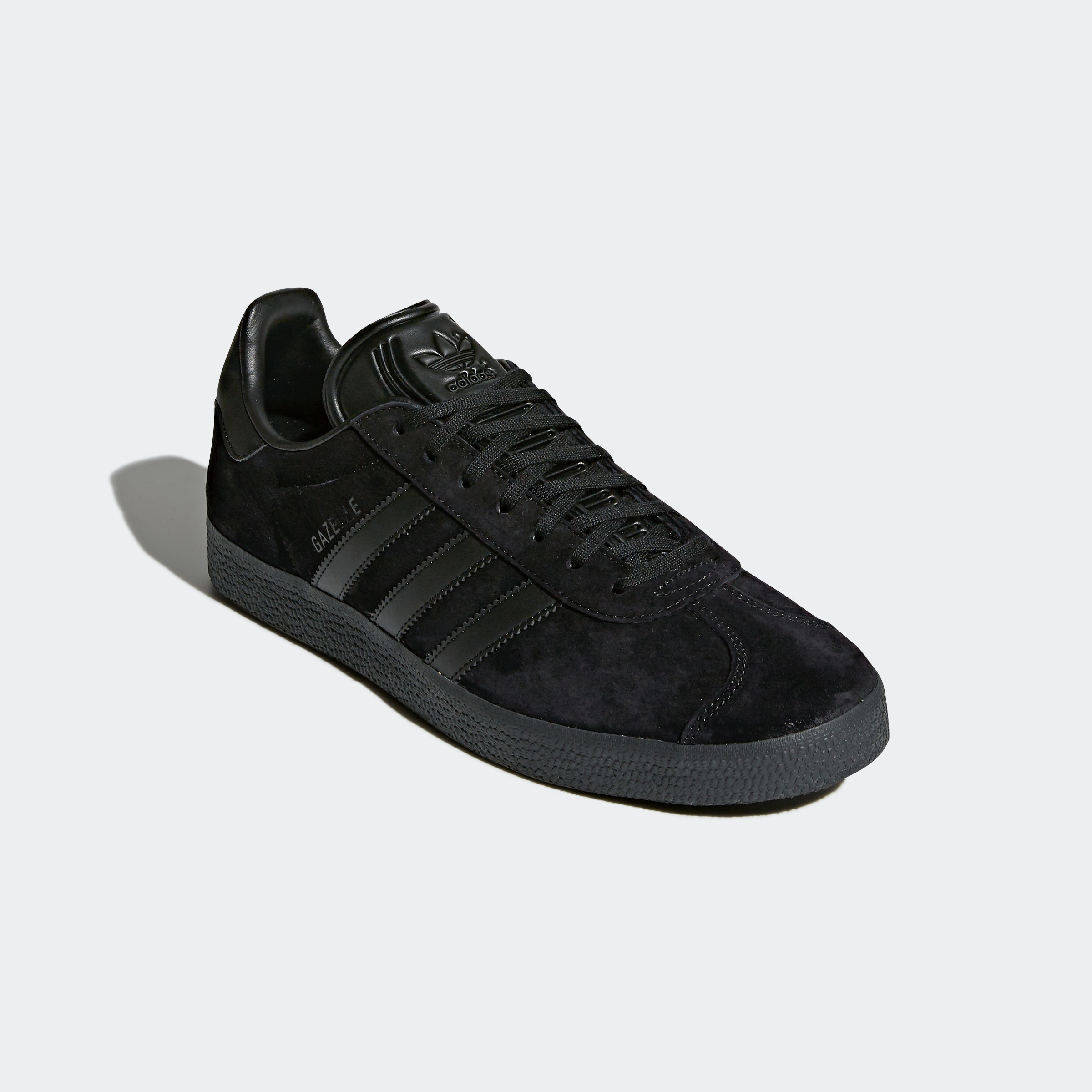 Sneaker ADIDAS ORIGINALS "GAZELLE", Herren, Gr. 47, schwarz (core schwarz, core schwarz, core schwarz), Leder, Synthetik, Schuhe Freizeitschuh Damenschuh Skaterschuh Herrenschuh Sneaker Sneaker low Retrosneaker