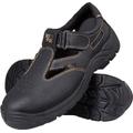 Ogrifox OX-SLX-S-SB Arbeitsschuhe Herren, Damen | Sandale | Sicherheitsschuhe | Safety Shoes | ISO EN20345 | Schwarz-Gold | Größe 43