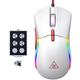 EKSA Gaming Maus, PC Maus 12000 DPI Verstellbar, 7 programmierbare Tasten, Gewichtstuning, RGB-Beleuchtung mit Musiksynch, Anpassbare Spielprofile, 2 Backcover Computermaus für PC/Mac, Weiß-Schwarz