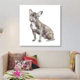 East Urban Home Brindled French Bulldog by Wandering Laur - Gallery-Wrapped Canvas Giclée Print Paper, in Gray/Green/White | Wayfair