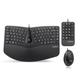 Perixx PERIDUO-406A, 3-in-1 Wired Compact Ergonomic Keyboard with Vertical Mouse and Numeric Keypad - Adjustable Palm Rest - Tilt Wheel - Membrane Low Profile Keys - US English Layout