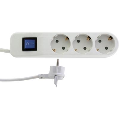 0014340100 Steckdosenleiste mit Schalter 3fach Weiß, Grau Schutzkontakt 1 St. - REV Image