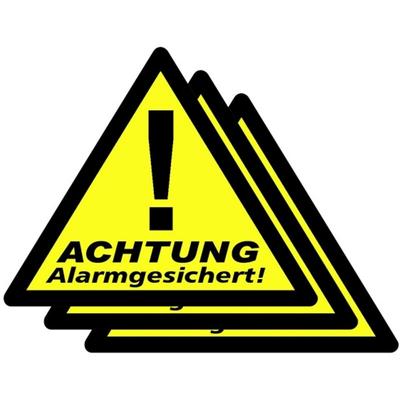 Warnaufkleber 'Achtung Alarmgesichert', 3er Set - Pentatech