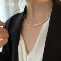 Tangjery – collier couleur argent pour femmes chaîne en os de serpent coude tempérament créatif