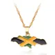 Pendentif carte nationale jamaïcaine colliers couleur or bijoux cadeaux jamaïcains chaîne ras du