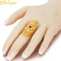 DOM LYS-Bague de mariage en pierre rouge éthiopienne pour femme bijoux du moyen-orient en or à la