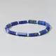 Bracelet de perles en lapis lazuli naturel pour hommes et femmes perles rondes de couleur argent à