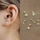 Boucles d'Oreilles en Acier Inoxydable pour Femme et Homme Bijoux de Piercing en Clip 4 Griffes