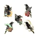 Broches en émail Punk gothique corbeau oiseau plume lune fleurs sac Badge de revers mode bijoux