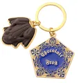 Porte-clés grenouille en chocolat classique pendentif en métal doré porte-clés d'école de magie