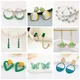 Boucles d'oreilles pendantes en cristal de document vert pour femmes fleur boucles d'oreilles en