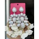 Boucles d'oreilles à pampilles en forme de fleur pour femmes gros strass pendentif en cristal