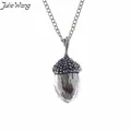 Julie Wang-Collier pendentif en argent antique pour femme document 3D vif glands noix de chêne