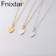 Fnixtar-Collier pendentif coeur d'amour pour femme poli miroir collier en acier inoxydable