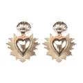 Boucles d'oreilles en métal en forme de coeur doré pour femmes boucles d'oreilles punk vintage