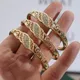 Bracelets en or plaqué or de Dubaï pour femmes manchette ouverte sur le côté bracelet à breloques