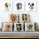 Housse de coussin en Polyester Style aquarelle chien mignon décoration Animal de compagnie taie