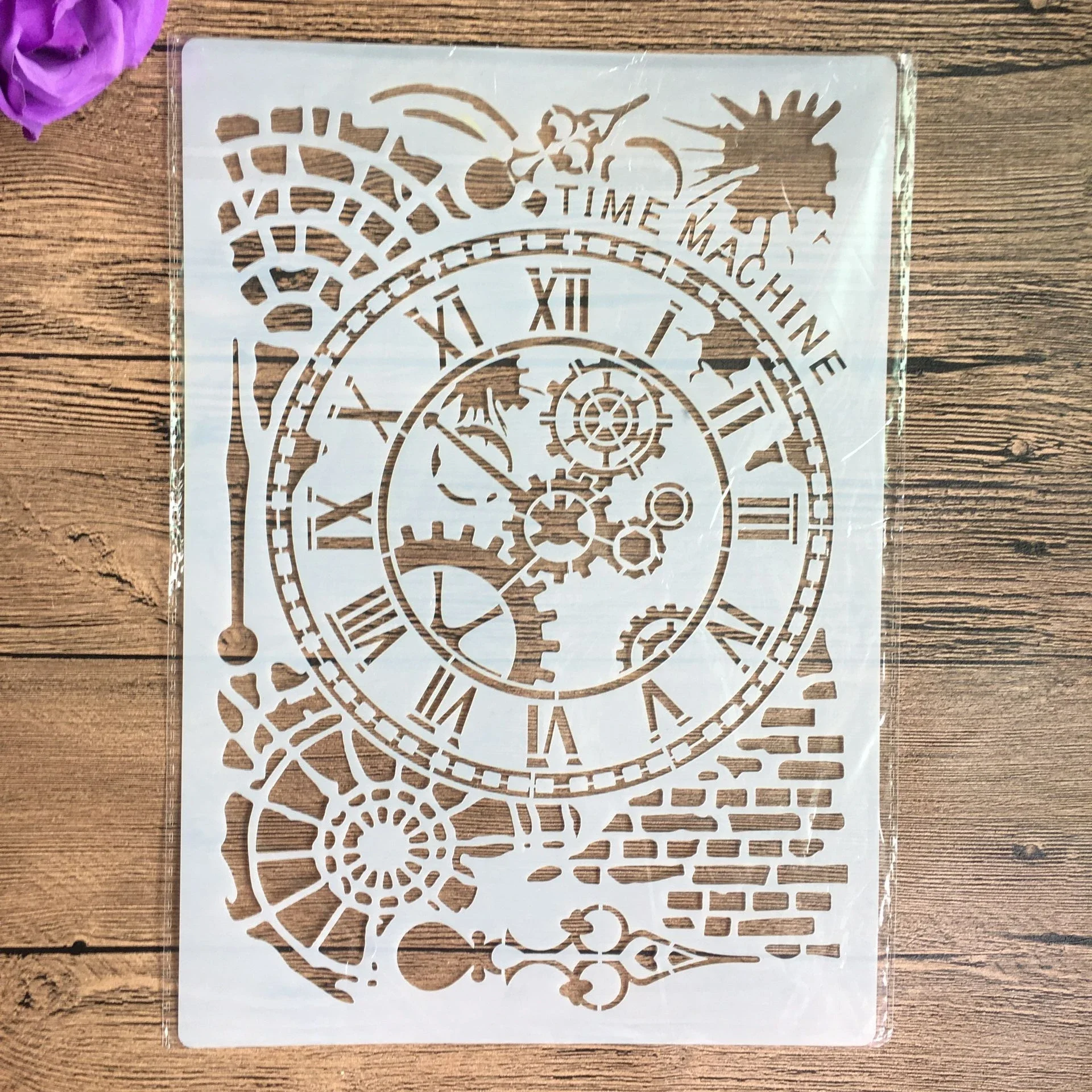 Pochoirs de peinture murale en forme d'horloge, format A4, tampon pour Album Scrapbook, gaufrage décoratif, papier artisanal, pochoir d'étiquette pour bricolage