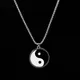 Collier pendentif Yin Ying en acier inoxydable pour hommes bijoux fantaisie collier noir et blanc