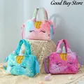 Sac à main licorne en peluche pour enfants fourre-tout tendance mignon filles hiver à