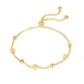 Bracelet coulissant réglable en acier inoxydable bracelet de perles conviviale rées breloque pour