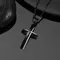 Collier croix Simple en acier inoxydable, bijoux religieux, pendentif croix à la mode, bijoux cadeau