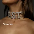 StoneGérNASTY-Collier ras du cou avec grosse lettre pour femme bijoux épais biscuits sexy et