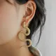 Boucles d'oreilles Punk serpent torsadé pour femmes personnalité couleur or métal Animal longues