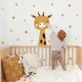 Autocollant mural en vinyle à pois mignon cerf Lion Animal décoration de chambre d'enfant pour