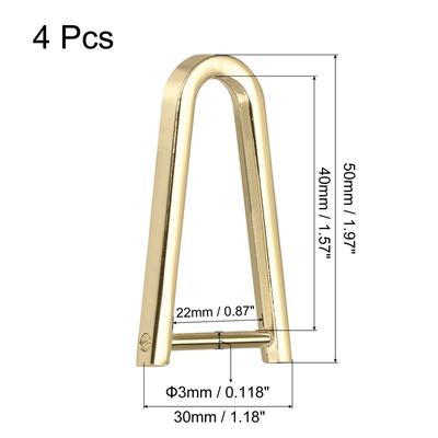 Purse Strap Rings, 4Pcs 50mm Metal Screw-in Shackle Buckle, Bag Craft