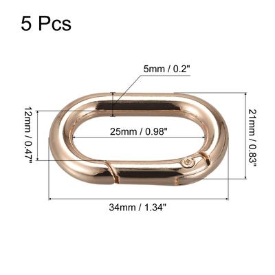 Purse Strap Rings, 34mm Metal Spring Snap Buckles for DIY Bag Craft