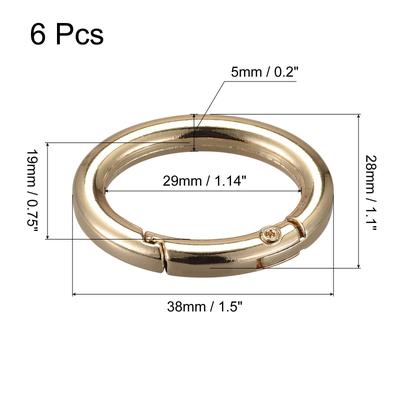 Purse Strap Ring, 38mm Metal Spring Snap Buckles for DIY Bag Craft