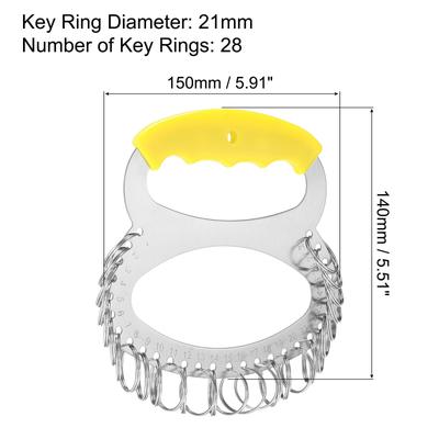 28 Rings Stainless Steel Key Organizer Keyring Holder Management 2Pcs - 150mm * 140mm