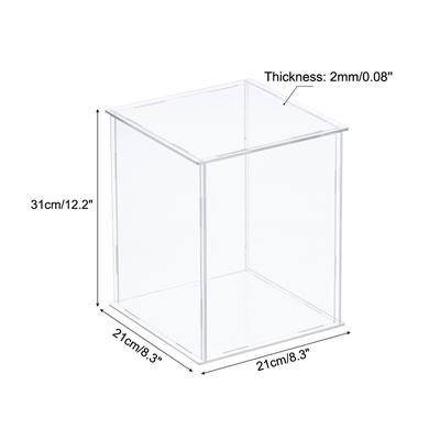 Display Case, Acrylic Box Assemble Dustproof Showcase for Collectibles - Clear