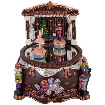 Dancing Nutcracker and Ballerina Christmas Music Box - 5.75"