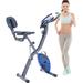 Folding Fitness X-Bike with 10-Level Adjustable Resistance, Arm Bands