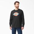 Dickies Men's Tri-Color Logo Graphic Long Sleeve T-Shirt - Black Size 2 (WL22A)
