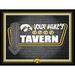 Black Iowa Hawkeyes 12'' x 16'' Personalized Framed Neon Tavern Print