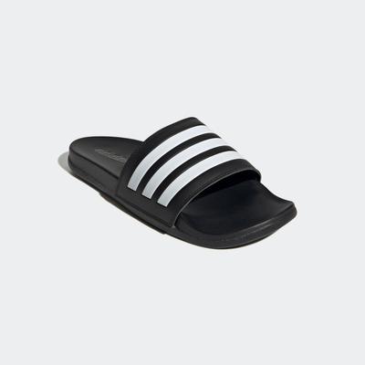 Badesandale ADIDAS SPORTSWEAR "COMFORT ADILETTE", Gr. 44,5, schwarz-weiß (core schwarz, cloud weiß, core schwarz), Synthetik, sportlich, Schuhe Image