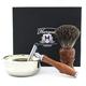 Shaving Kit for Men, Include Double Edge Safety Razor, Shaving soap, Shaving Badger Brush, Shaving Bowl for soap Carrying Box-Shaving Gifts Set for Men Dad Him - Wooden Shaving Set