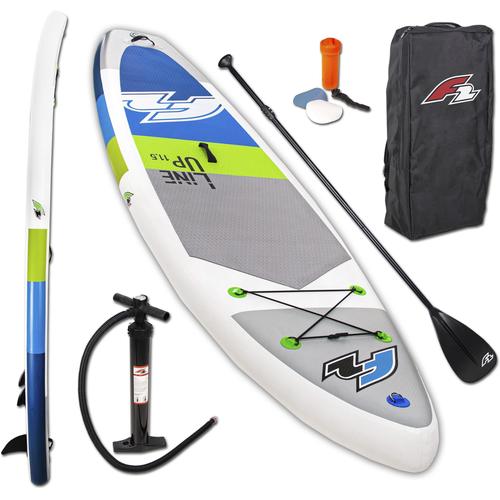 „Inflatable SUP-Board F2 „“F2 Line Up SMO blue mit Alupaddel““ Wassersportboards Gr. 10,5 320 cm, blau Stand Up Paddle Paddling“