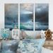 Breakwater Bay Lighthouse Shining Light During Stormy Night II - 3 Piece Floater Frame Painting on Canvas Canvas, in White | Wayfair