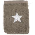 Linnea - Gant de toilette 16x21 stars - Marron