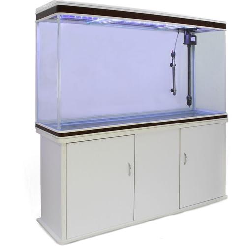 300 Liter Heimaquarium Aquarium mit Unterschrank Aquariumkobination mit LED-Licht in Weiß 70cm h x